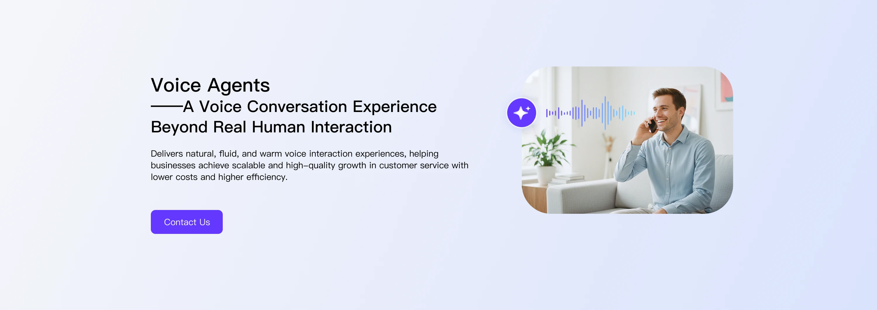 VoiceAgents Product Banner - Beyond Human Voice Conversation Experience